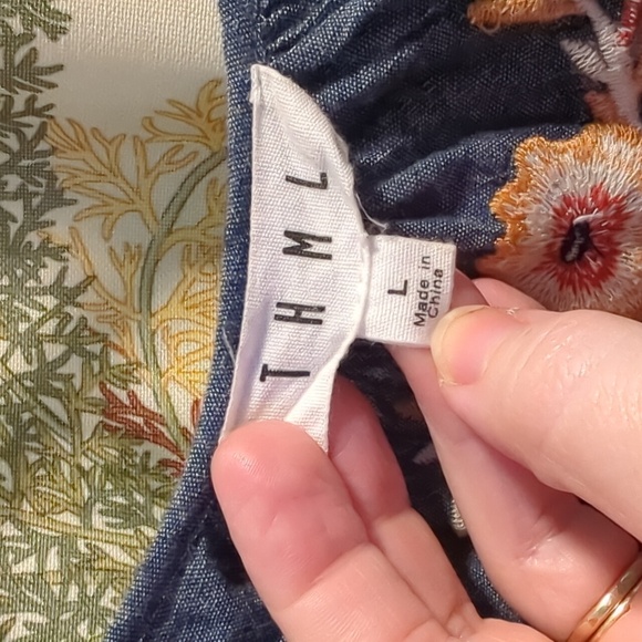 THML Chambray Embroidered Tunic Top - Picture 2 of 6